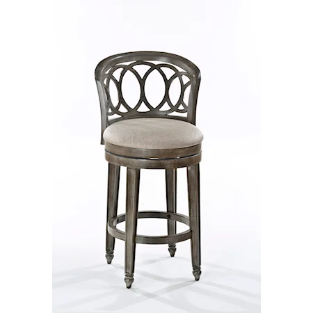 Swivel Counter Height Stool with Interlocking Ring Design